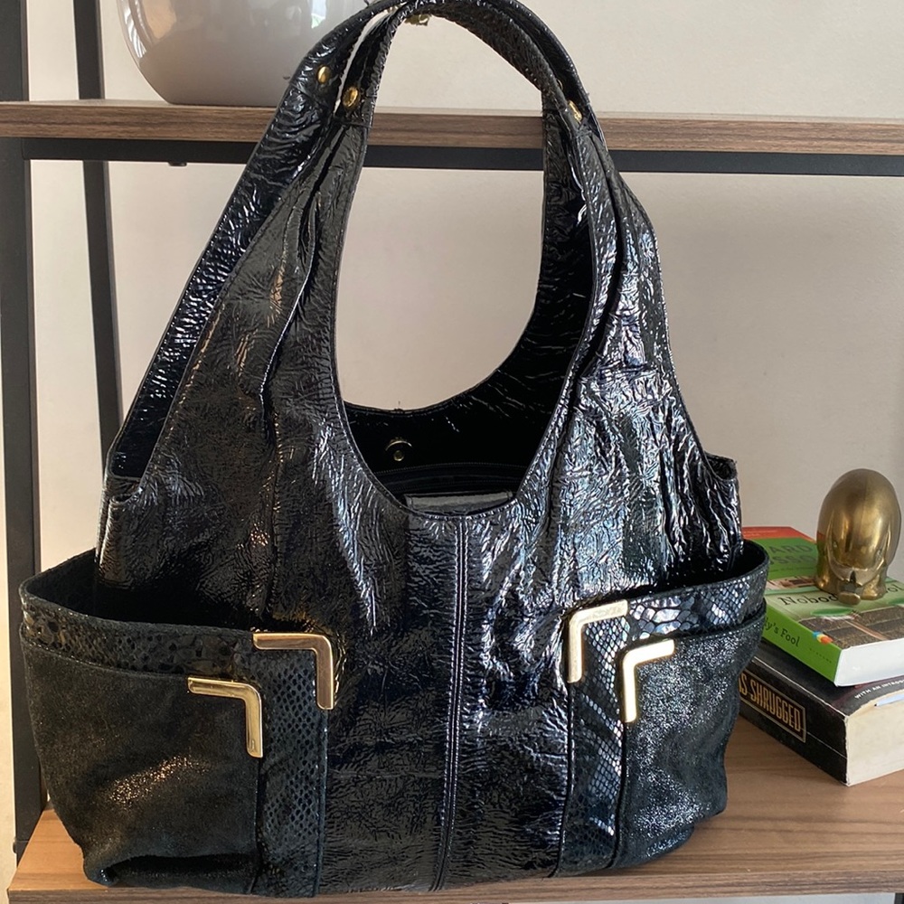 Michael Kors black patent leather NWOT Hobo
